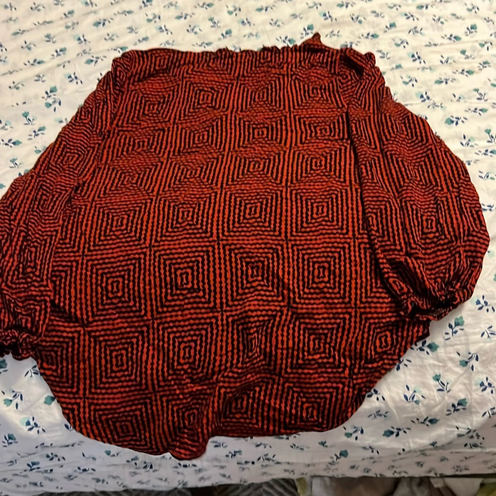 H$M red/black. Blouse size 6